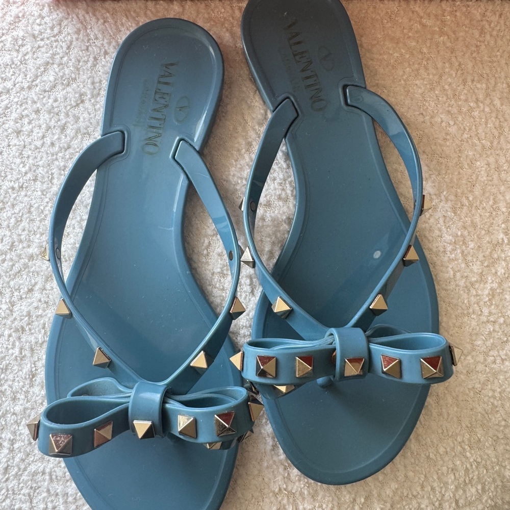Valentino Blue Studded Women's Sandals